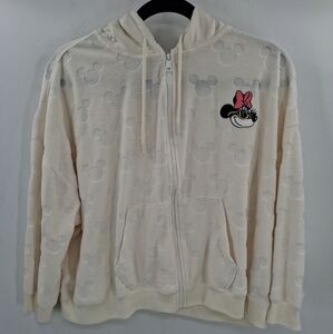 Disney Parks Mickey and Minnie Mouse Burnout Zip Hoodie XXL‎